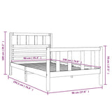 Bed Frame without Mattress Single Solid Wood 3101118