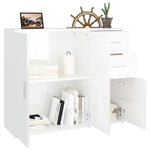 ZNTS Sideboard High Gloss White 91x29.5x75 cm Engineered Wood 823271