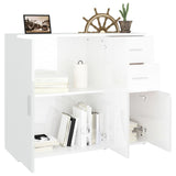 ZNTS Sideboard High Gloss White 91x29.5x75 cm Engineered Wood 823271