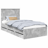 Bed Frame with Drawer Concrete Grey 100 x 200 cm Engineer Wood 3411148