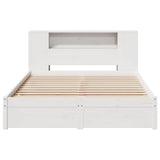 Bookcase Bed without Mattress White 140x190cm Solid Wood Pine 3322356