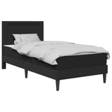 Bed Frame with LED Strip Lights Black 90 x 190 cm Faux Leather 3415283