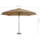 ZNTS Cantilever Garden Parasol with Aluminium Pole Taupe 300 cm 44623