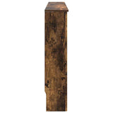 Radiator Cover Smoked Oak 112 x 19 x 81.5 cm Engineered Wood 884108
