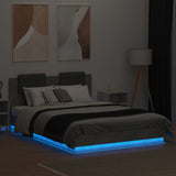 Bed Frame with LED without Mattress Concrete Grey 120x200 cm 3210020
