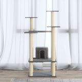 Cat Tree with Sisal Scratching Posts Light Grey 110 cm 171480