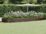 Garden Raised Bed Galvanised Steel 373x140x36 cm Brown 319035