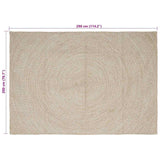 Area Rugs Natural and White 200 x 290 cm Jute 42010609