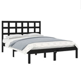 Bed Frame without Mattress Black 140x190 cm Solid Wood 3105454