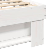 Bed Frame with Headboard White 140 x 190 cm Solid Pine Wood 872489