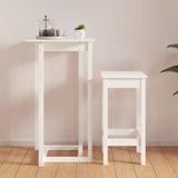 Bar Table White 60x60x110 cm Solid Wood Pine 822178
