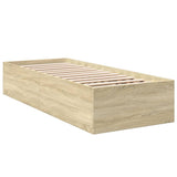 Bed Frame without Mattress Sonoma Oak 75x190 cm Small Single Engineered Wood 841988