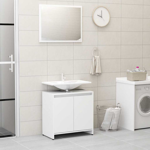 ZNTS Bathroom Furniture Set White Engineered Wood 802651