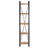 Bookcase Natural wood and black 320616