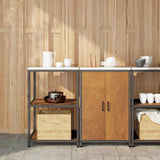 Kitchen Storage Set HATTEM 2 pcs Rusty Steel 3392693
