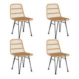 Garden Dining Set Black Poly Rattan Medium Tough 3157843