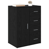 Sideboard with Drawer Black Oak 59 x 39 x 80 cm Engineered Wood 883066