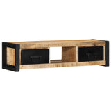 ZNTS TV Cabinet 100x30x25 cm Solid Rough Wood Mango 4013597