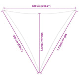 Sun Shade Sail Light Grey and White 6 x 6 x 6 m 42031213