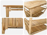 Outdoor Bar Table with Storage Natural 110 x 50 x 105 cm Bamboo 42028063