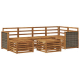 Sectional Sofa Set 6 pcs Natural Solid Acacia Wood 3384585