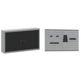 Work Bench with Drawer 5 pcs Black 100 x 55 x 200 cm Steel 3321420