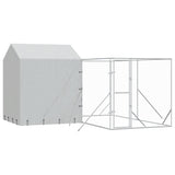 Outdoor Dog Kennel with Roof Silver 4x4x2.5 m Galvanised Steel 3190478
