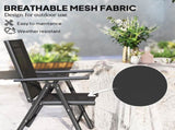 Set of 2 Folding Chair, Aluminium Frame Outdoor Camping Chairs with Breathable Mesh Back and Seat, T3398P314728