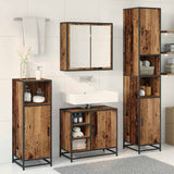 Bathroom Furniture Set with Door 3 pcs Old Wood Engineered Wood 3402360