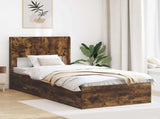 Bed Frame with Storage and Headboard Smoked Oak 75 x 190 cm 3414527