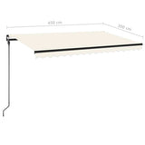 3069117 Manual Retractable Awning 450x300 cm Cream