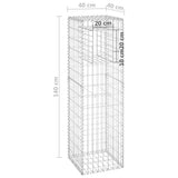 Gabion Basket Posts 2 pcs 40x40x140 cm Iron 151263