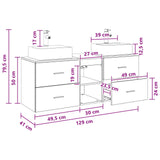 Bathroom Cabinet Set 3 pcs Old Wood 49.5 x 41 x 62.5 cm 3405841