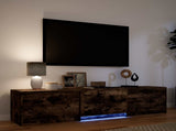 TV Cabinet with LED Smoked Oak 165 x 34 x 40 cm Engineered Wood 3418715