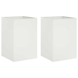 Garden Planter 2 pcs White 50 x 50 x 75 cm Cold-rolled Steel 8005389