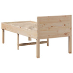 ZNTS Bed Frame without Mattress 80x200 cm Solid Wood Pine 855747