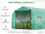 Polytunnel Greenhouse with Windows and Door, Walk in Greenhouse for Garden, Backyard T3398P310873