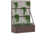 Garden Trellis Planter Brown 70 x 30 x 135 cm Metal 366619