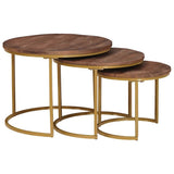 Nesting Coffee Tables 3 pcs Solid Mango Wood and Steel 4104636