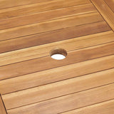 Garden Dining Set 5 pcs Natural Solid Acacia Wood 3375774