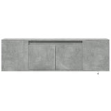 TV Wall Cabinet with LED Lights Concrete Grey 135x31x39.5 cm 852386