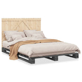 Bed Frame without Mattress Grey 160x200 cm Solid Wood Pine 3281565