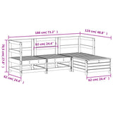 4 Piece Garden Sofa Set White Solid Wood Pine 3250785