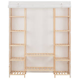 Wardrobe White Fir wood 135x40x170 cm Wardrobe Rectangular 248196