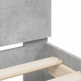 Bed Frame without Mattress with LED Lights Concrete Grey 75x190 cm 838753