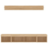 5 Piece TV Wall Units with LED Sonoma Oak Engineered Wood 3216684