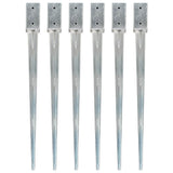 145405 Ground Spikes 6 pcs Silver 7x7x90 cm Galvanised Steel