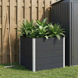 Garden Raised Bed Black 100 x 100 x 91 cm WPC and Aluminium 42038979