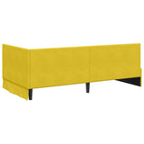 Corner Bed Frame with Headboard Yellow 90 cm x 200 cm Velvet 42016313