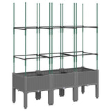 Garden Planter with Trellis Light Grey 120x40x142.5 cm PP 367957